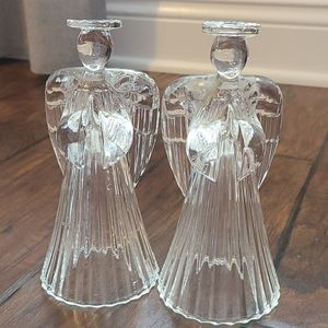 Vintage Angel Crystal candle holder
